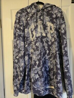 GAP X LoveShackFancy floral hoodie in blue boho print Size XXL
